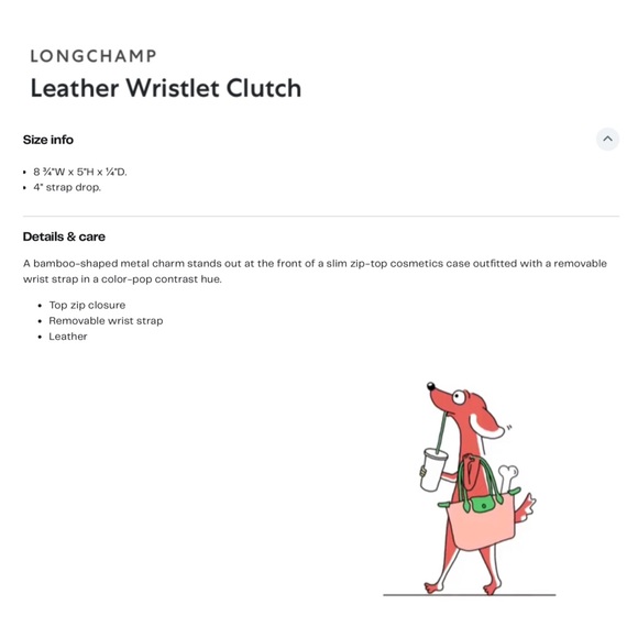 Longchamp Roseau Flat Leather Clutch in Clay